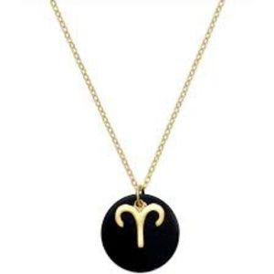18k Gold Aries Pendant Necklace